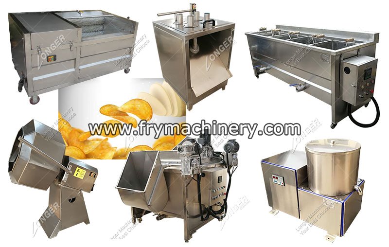 Automatic Small Scale Potato Chips Making Machine 150 kg/h